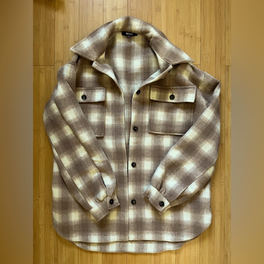Oversized plaid shacket